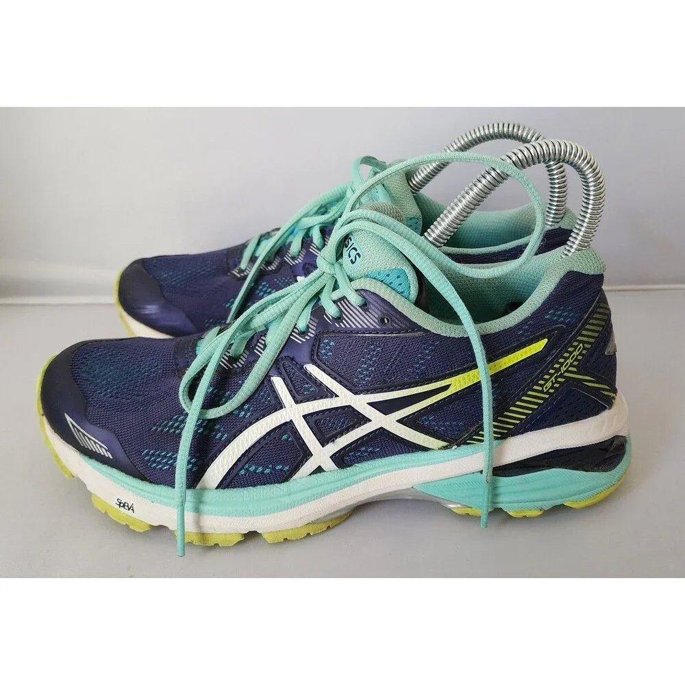 ASICS FUZEX LYTE Women's Athletic Shoes - Size US 7 M Blue /Green Yellow Soles